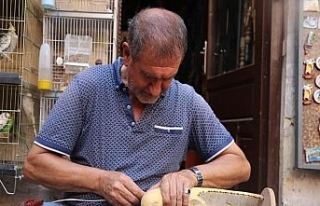 Kendi yetiştirdiği su kabaklarını sanat eserine...