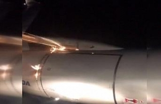 Motoru alev alan uçak paniğe neden oldu