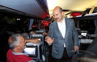 Soylu trafik denetimlerine katıldı