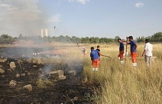 Tarihi mezarlık yangınına polis TOMA ile müdahale...