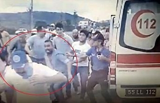 112 personeline saldırı anının görüntüleri...