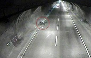 Kağıthane tünelinde feci motosiklet kazası kamerada