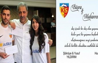 Kayserispor sevgileri düğün davetiyesine de yansıdı