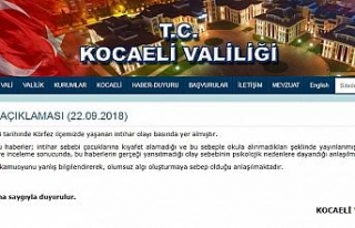 Kocaeli Valiliği: İntihar sebebi kıyafet alamama...