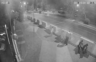 Polis merkezi önündeki çatışma kameralara yansıdı