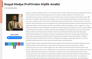 Sosyal Medya Profilinden Kişilik Analizi