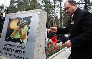 Şehit Emniyet Müdürü Gaffar Okkan, mezarı başında...
