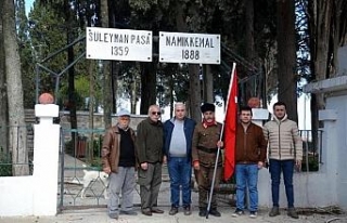 Çanakkale'ye yürüyen gazi torunu Gelibolu'da