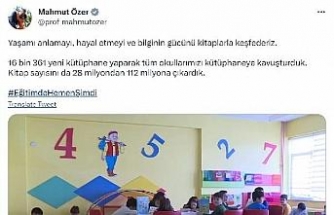 Bakan Özer: Tüm okullarımızı kütüphaneye kavuşturduk