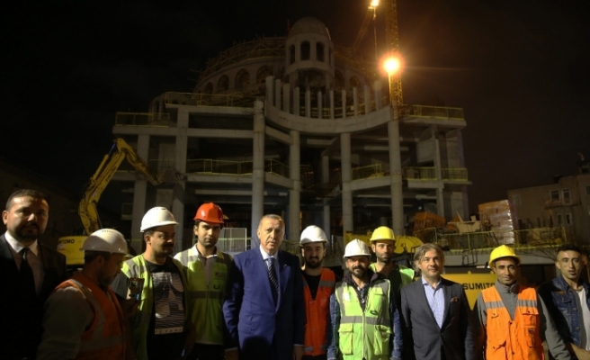 Erdoğan Taksim Camii inşaatını ve AKM’yi inceledi