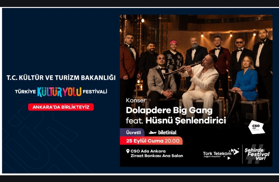 DOLAPDERE BİGGANG VE HÜSNÜ ŞENLENDİRİCİ CSO ADA ANKARA’DA MÜZİKSEVERLERLE BULUŞACAK