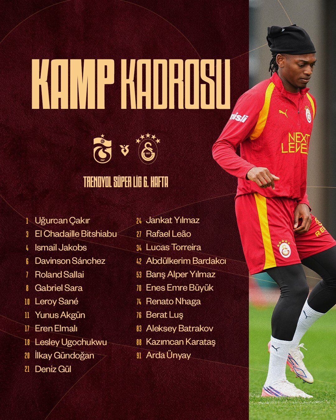 İSTANBUL, – SÜPER Lig’in 6’ncı haftasında yarın deplasmanda Trabzonspor’un konuğu