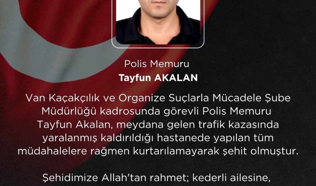 Bakan Çiftçi’den şehit polis memuru Tayfun Akalan için başsağlığı mesaj ANKARA, – İÇİŞLERİ Bakanı Mustafa Çiftçi, Van Kaçakçılık ve Organize