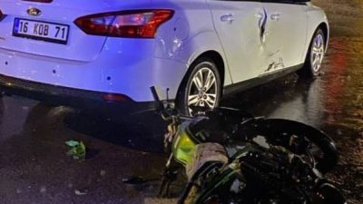 Yavuz YILMAZ/ İNEGÖL(Bursa), – BURSA’nın İnegöl ilçesinde otomobille çarpışıp devrilen
