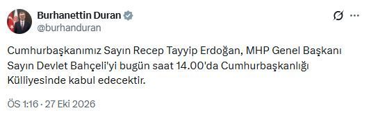 ANKARA, – CUMHURBAŞKANI Recep Tayyip Erdoğan, MHP Genel Başkanı Devlet