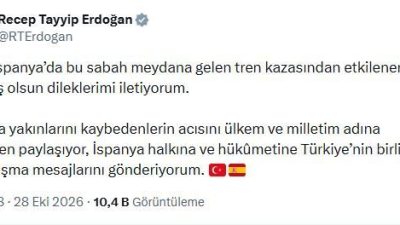 ANKARA, – CUMHURBAŞKANI Recep Tayyip Erdoğan, İspanya’da meydana gelen tren