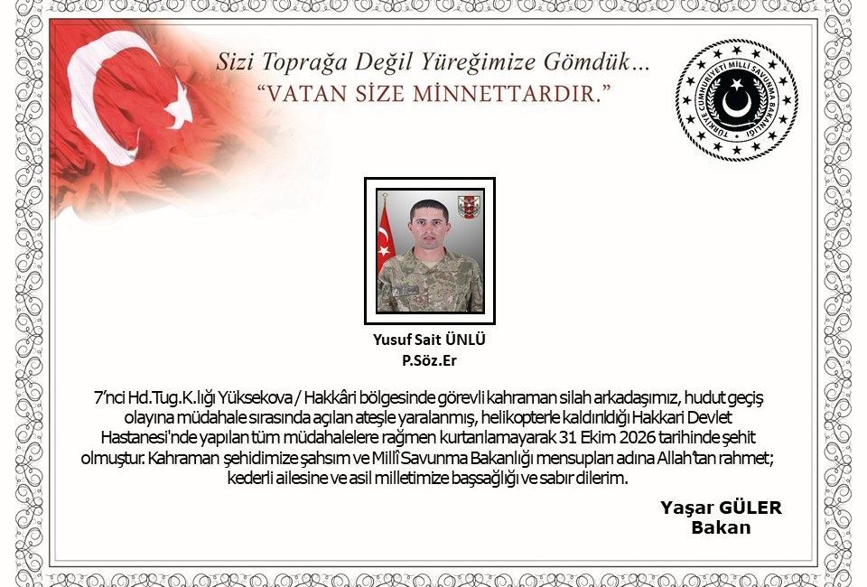ANKARA, – MİLLİ Savunma Bakanlığı (MSB), Hakkari Yüksekova’da hudut geçiş