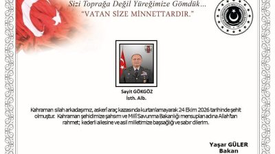 ANKARA, – MİLLİ Savunma Bakanlığı (MSB), İstihbarat Albay Sayit Gökgöz’ün