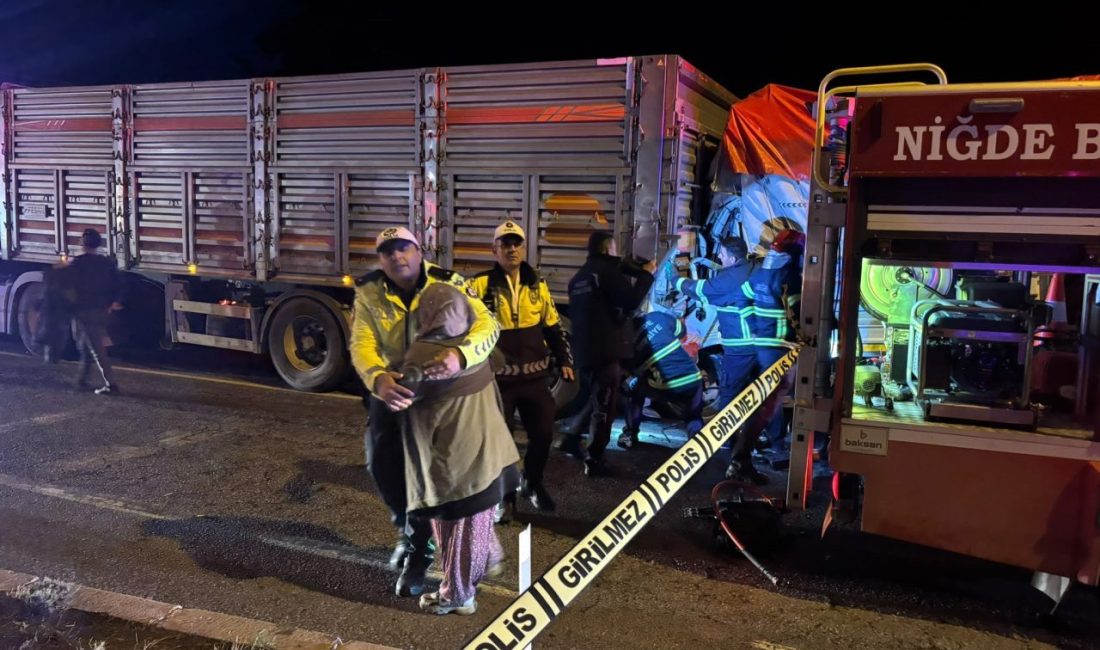 TIR’a çarpan kamyonetin şoförü yaralandı Adnan ÇELEBİ/ NİĞDE, – NİĞDE’de TIR’a arkadan çarpan kamyonetin şoförü