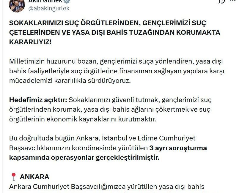Eda KOÇ/ANKARA, – ADALET Bakanı Akın Gürlek, Ankara ve Edirne
